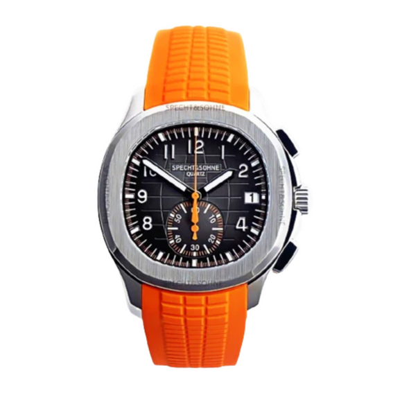 SPECHT & SOHNE 42MM Mens Japanese Movement Chronograph Quartz Wristwatch 50M Waterproof - Orange