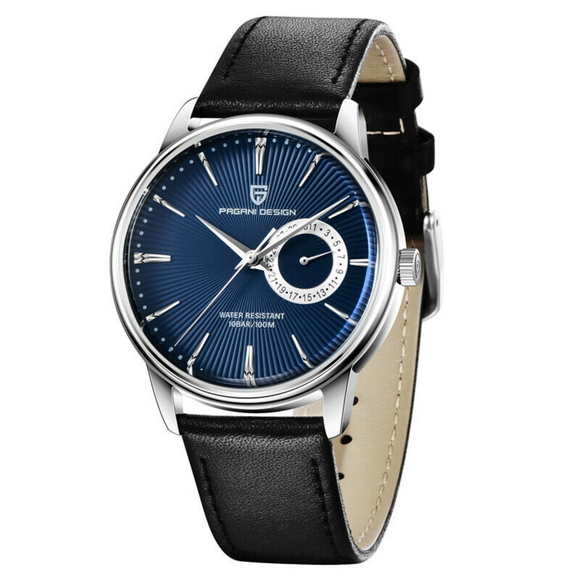 PAGANI DESIGN PD-1654 Japan Quartz Men Business Pilot Watch Leather Band - Blue