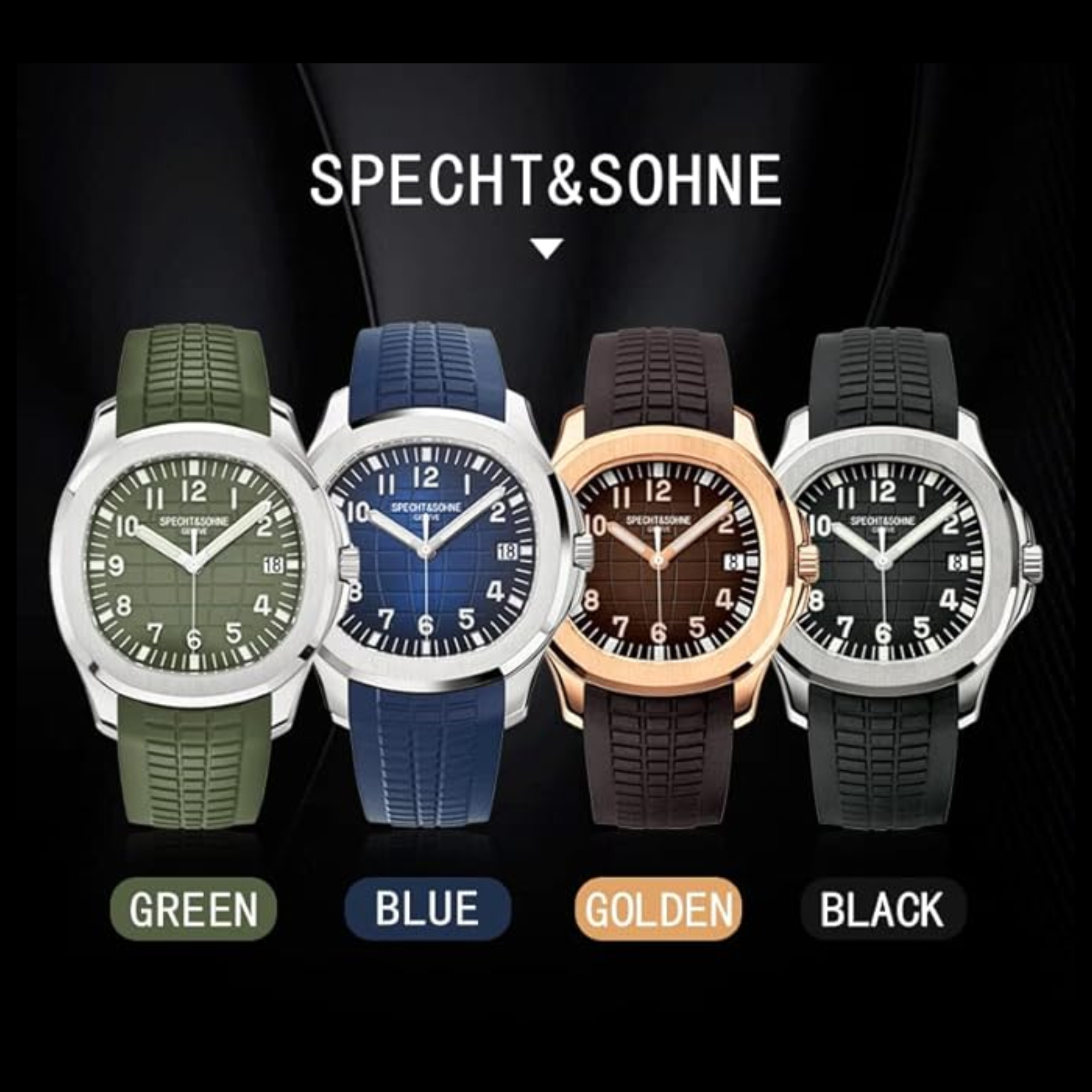 Specht&Sohne Modern 42 mm Miyota 8215 Movement Classic Mechanical Wristwatch - Blue