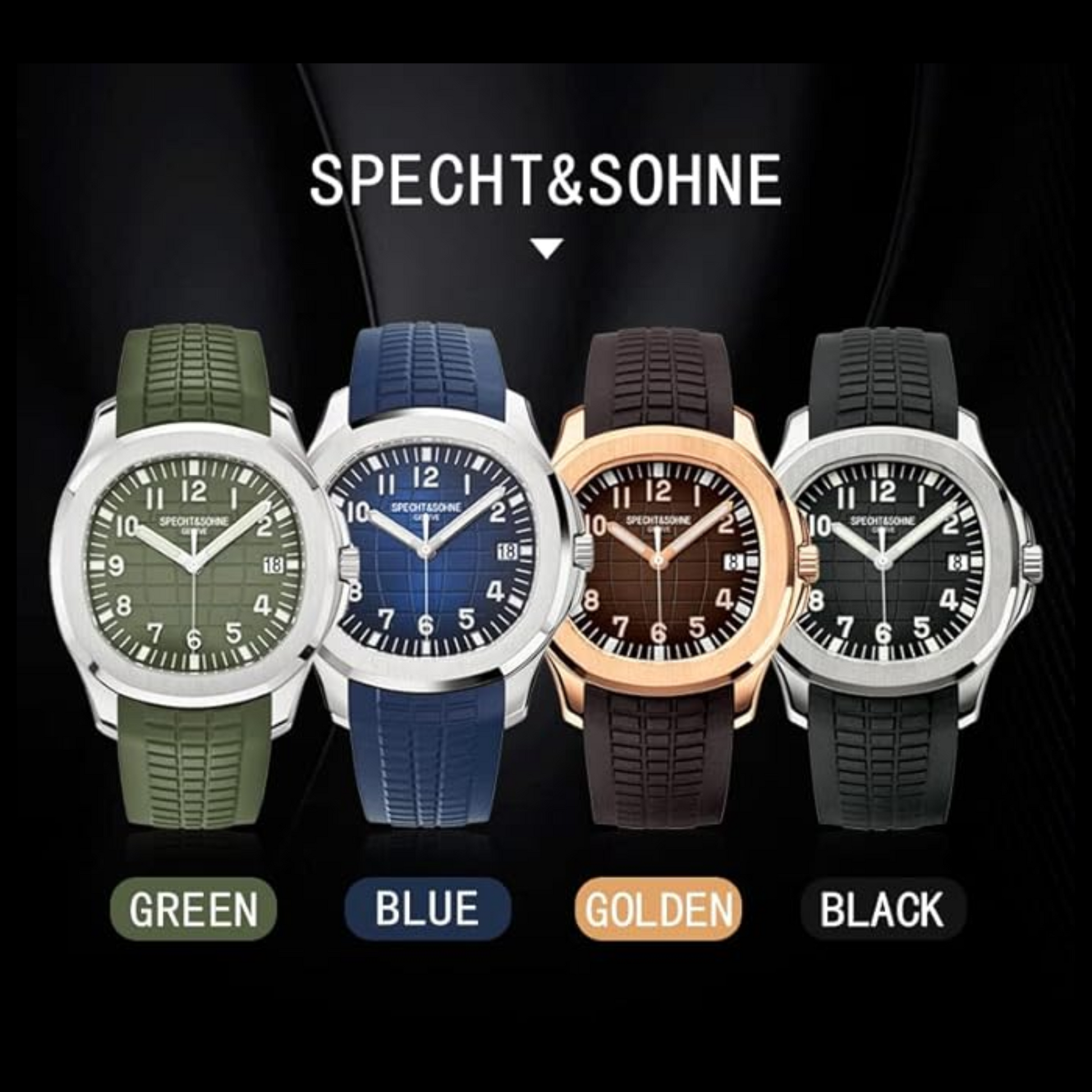 Specht&Sohne Modern 42 mm Miyota 8215 Movement Classic Mechanical Wristwatch - Blue