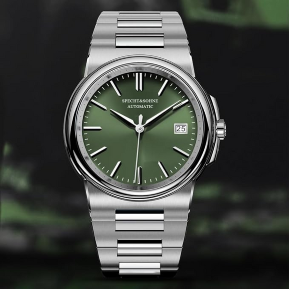 Specht & Sohne 38MM Automatic Stainless Steel Watch with Seiko NH35 movement - Green