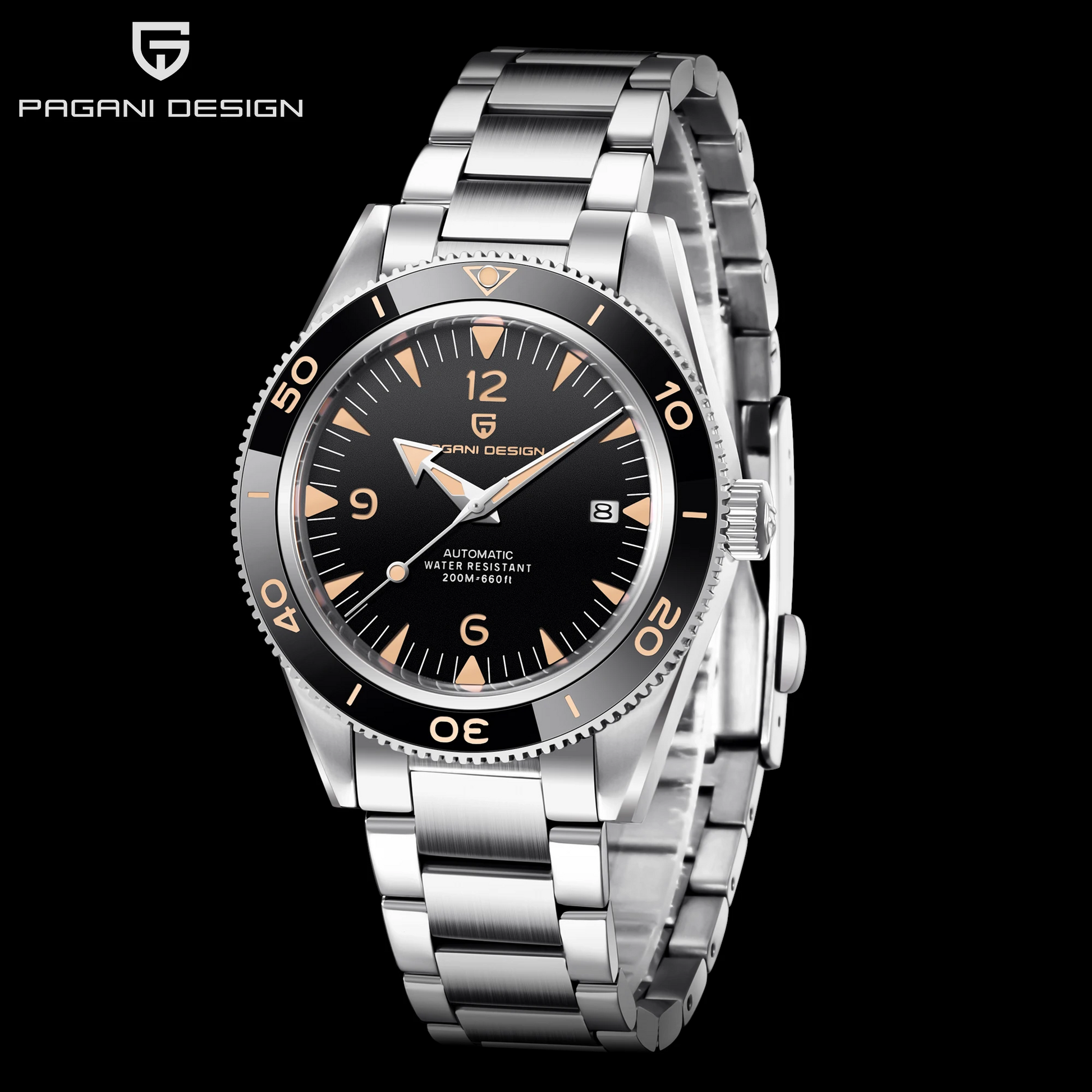 Pagani Design YS005 41MM (Japan Miyota 8215 Automatic Movement) Mechanical Watch 200M Waterproof Dive Watch Stainless Steel Bracelet Watch