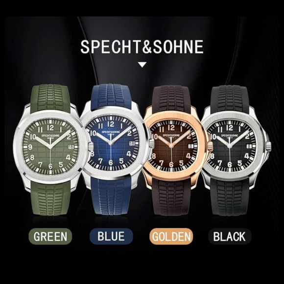 Specht&Sohne Modern 42 mm Miyota 8215 Movement Classic Mechanical Wristwatch - Black