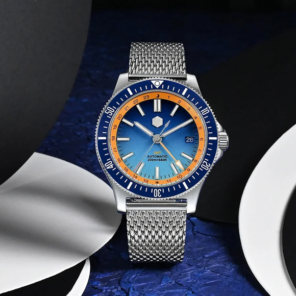 San Martin Original Design Sports Watch SN0119G - Blue Dial