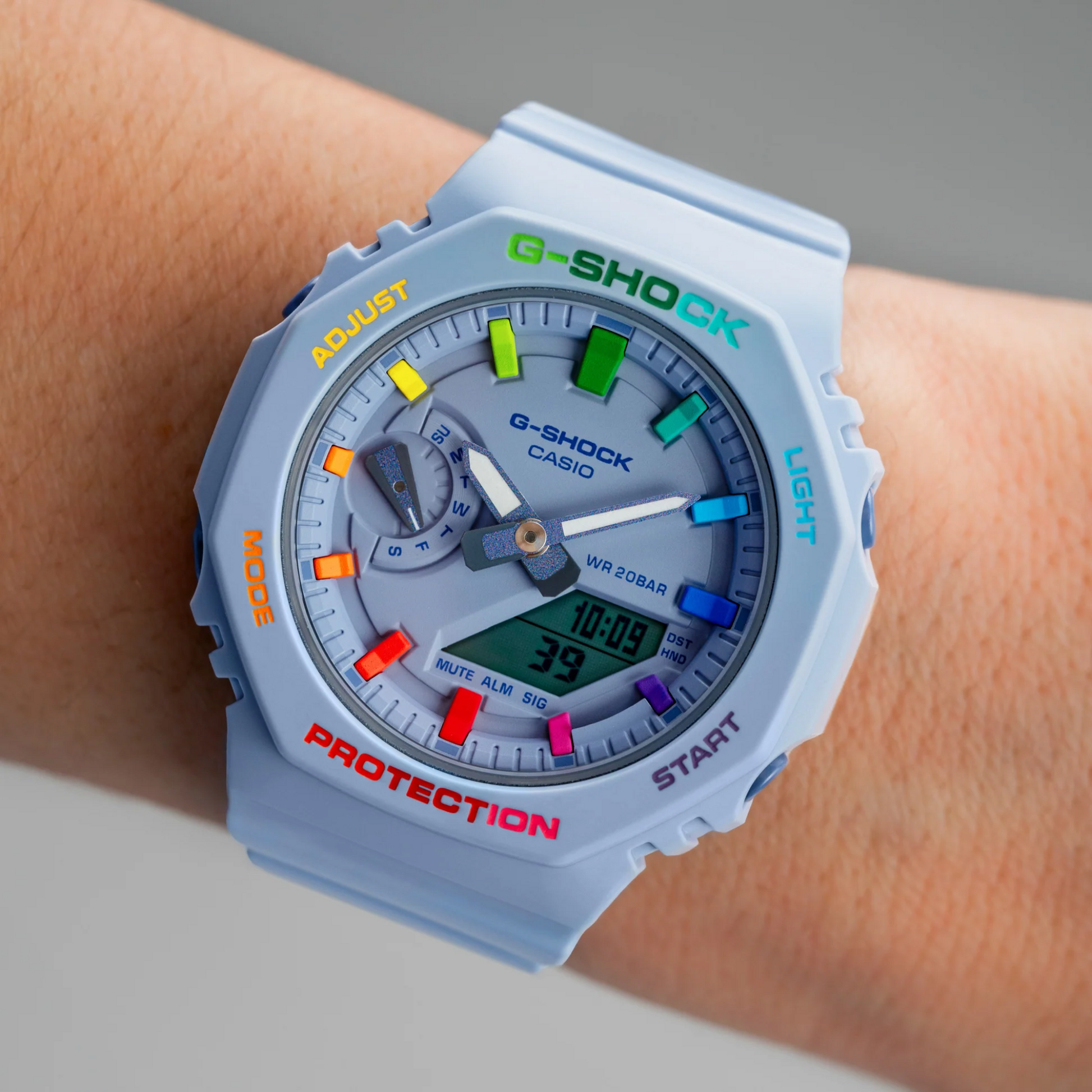 G-SHOCK CASIOAK MINI LAVENDER RAINBOW