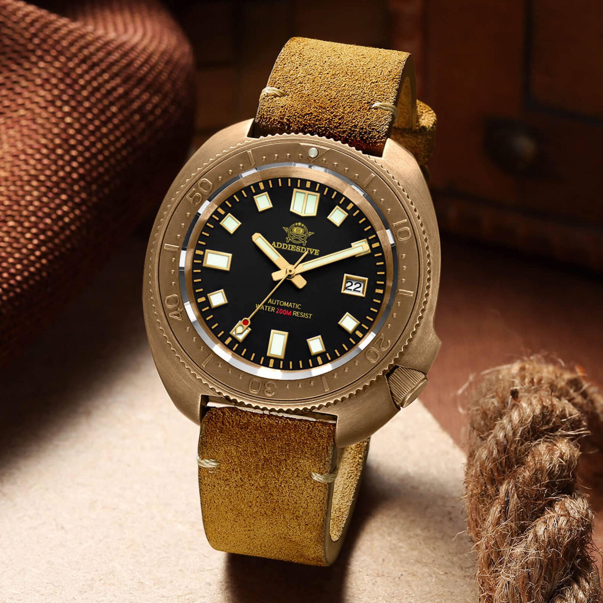 ADDIESDIVE® Bronze Turtle Diving Watch 200M (AD2104）