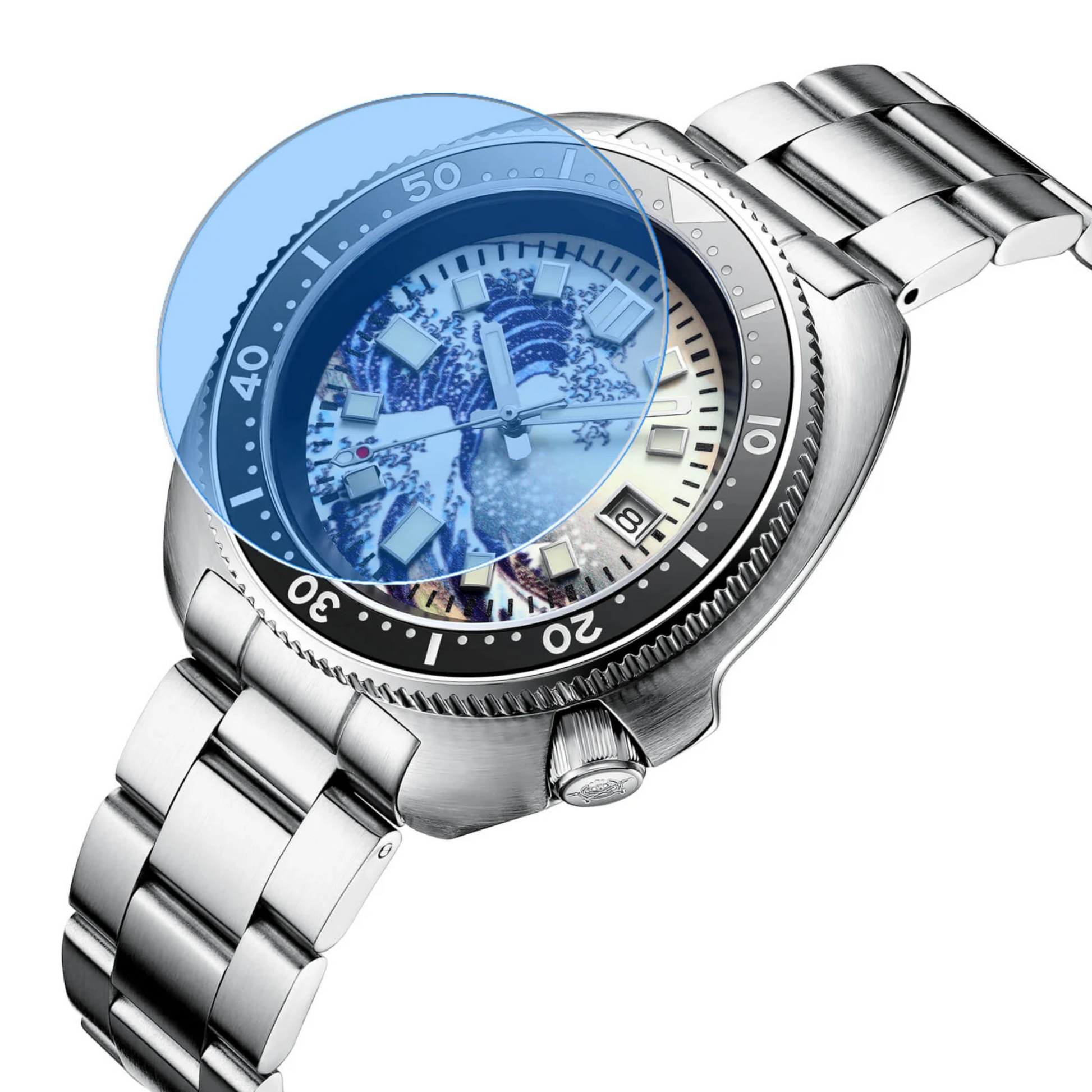 ADDIESIVE Diving Watch Synthetic Sapphire Crystal Luminous Dial 200M H8-Surf