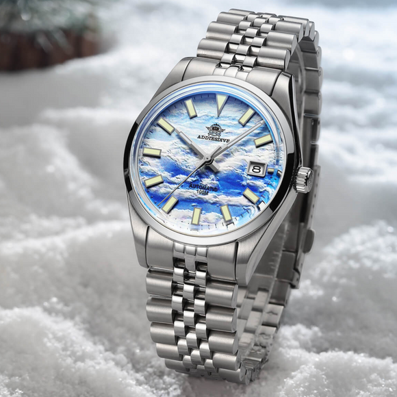 Addiesdive 39mm 3D Sea of Clouds Dial Automatic Watch (AD2041）