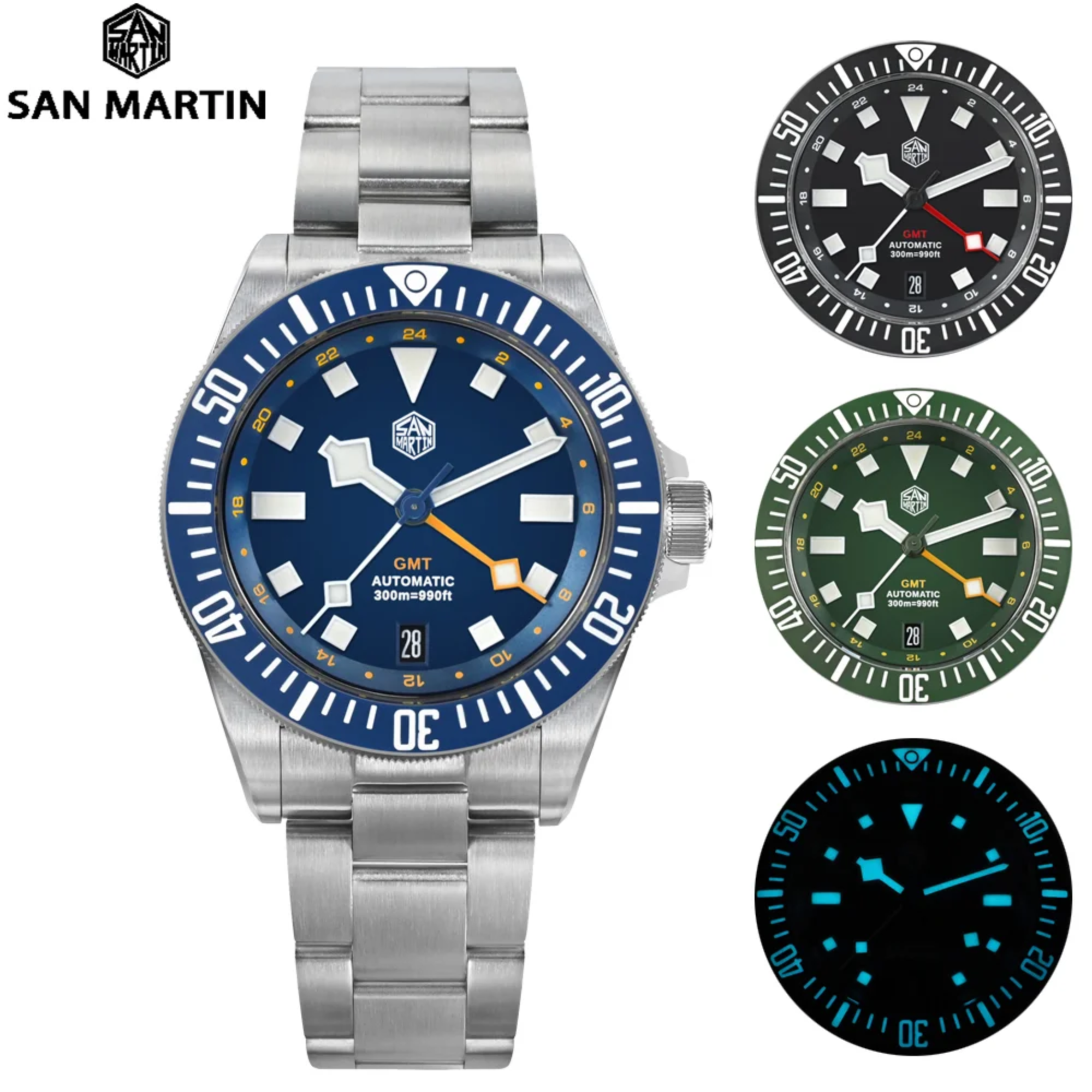 Watchdives x San Martin 39mm NH34 GMT Dive Watch SN0121B