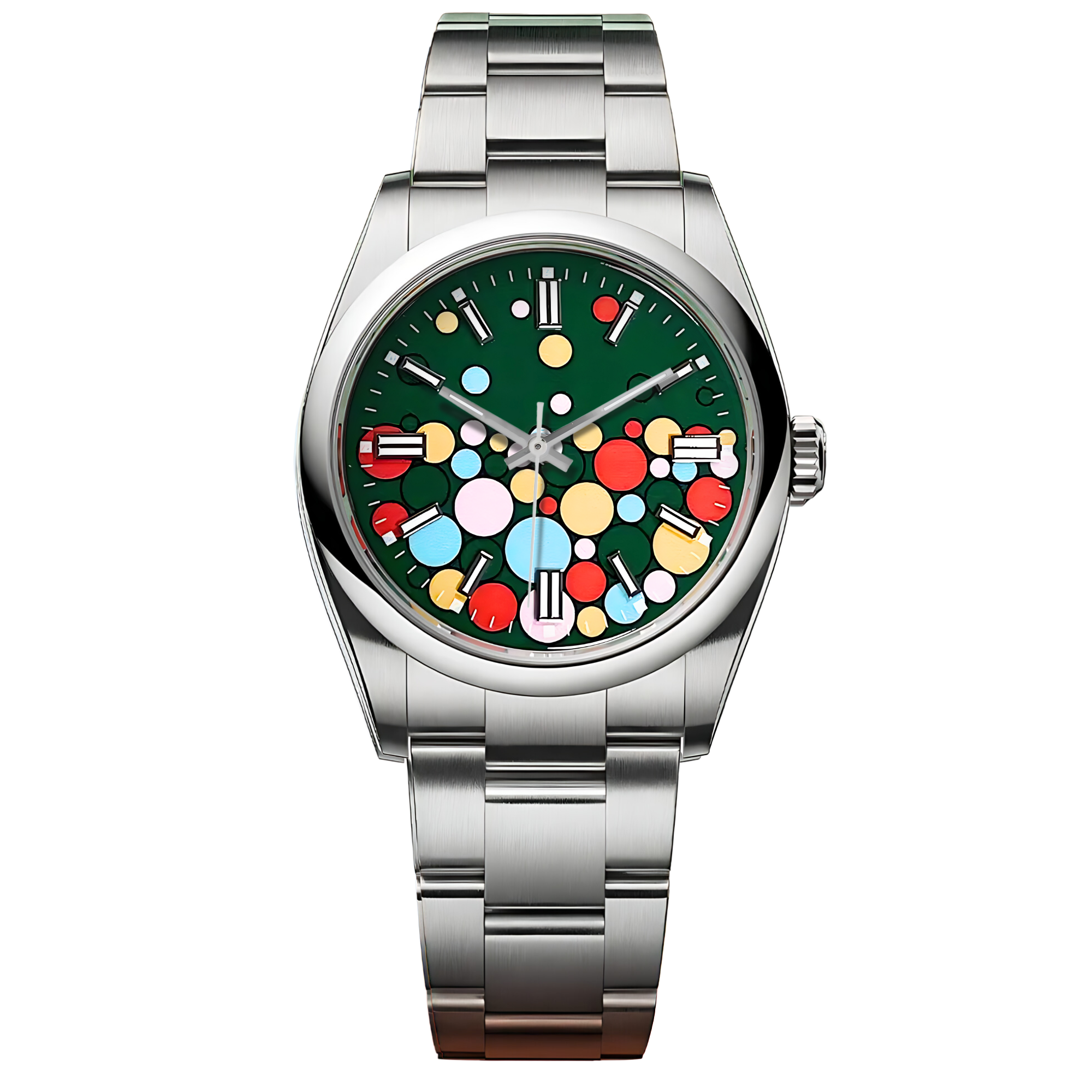 Dream Watches Special Edition 39 mm 'Celebration Dial' with Seiko NH35 Automatic Movement Sapphire Crystal Dress Watch - Emerald Celebration Green