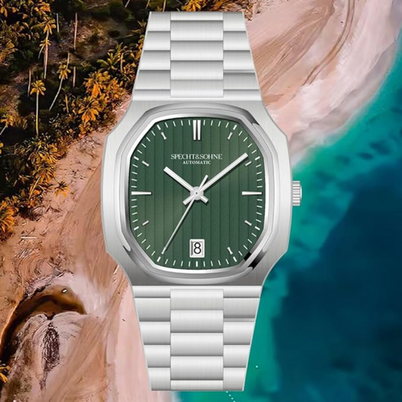 SPECHT & SOHNE 38MM Elegant Automatic Stainless Steel Sapphire Crystal - Green Dial