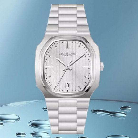 SPECHT & SOHNE 38MM Elegant Automatic Stainless Steel Sapphire Crystal - White Dial