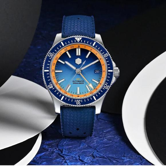 San Martin Original Design Sports Watch SN0119G - Blue Dial