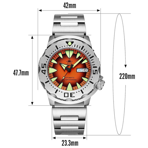 ADDIESDIVE® Monster Men's Diver Automatic Watches (AD2103) - Orange