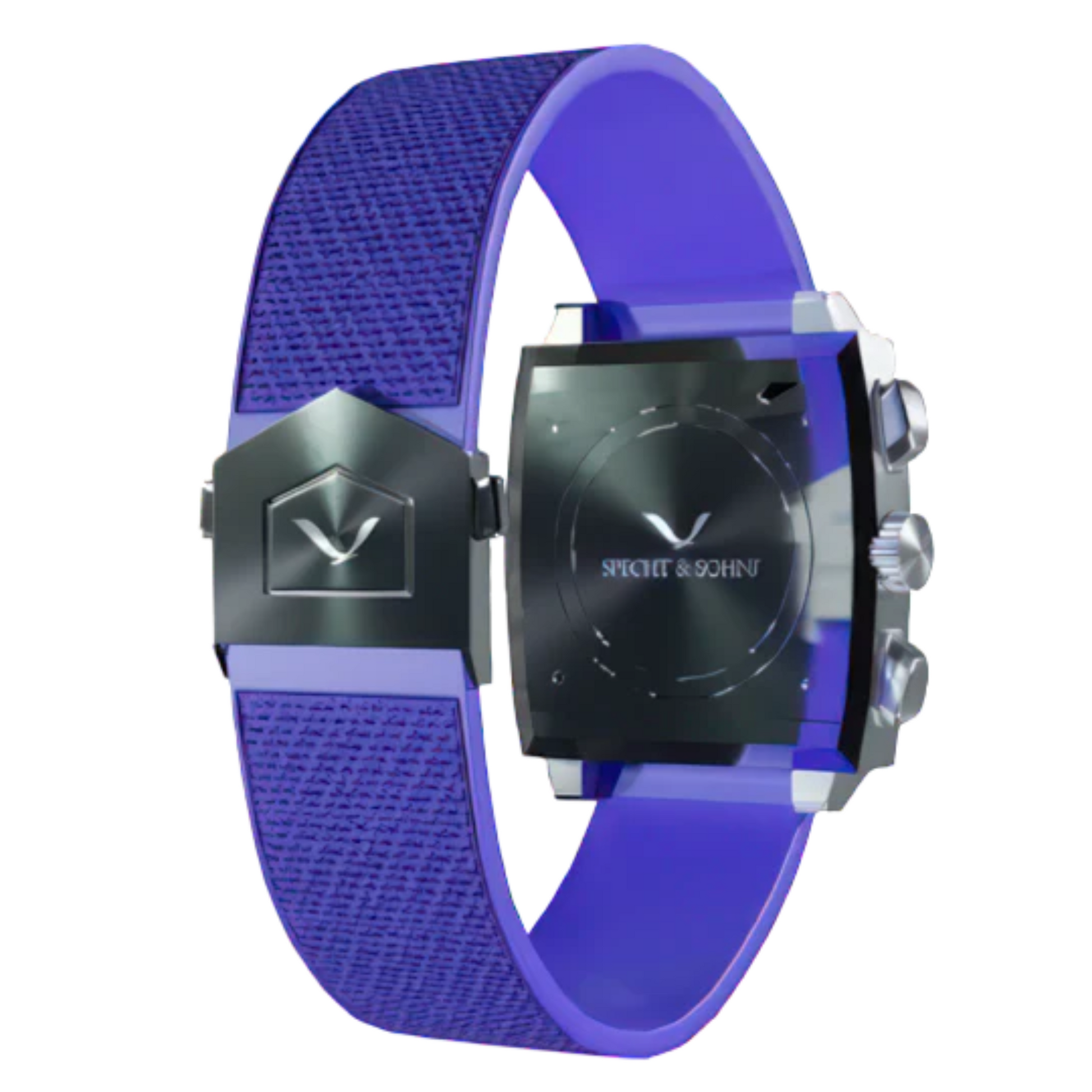 Specht&Sohne Mens Luxury Watch with Seiko VK64 Movement   - Monaco X Blue Edition