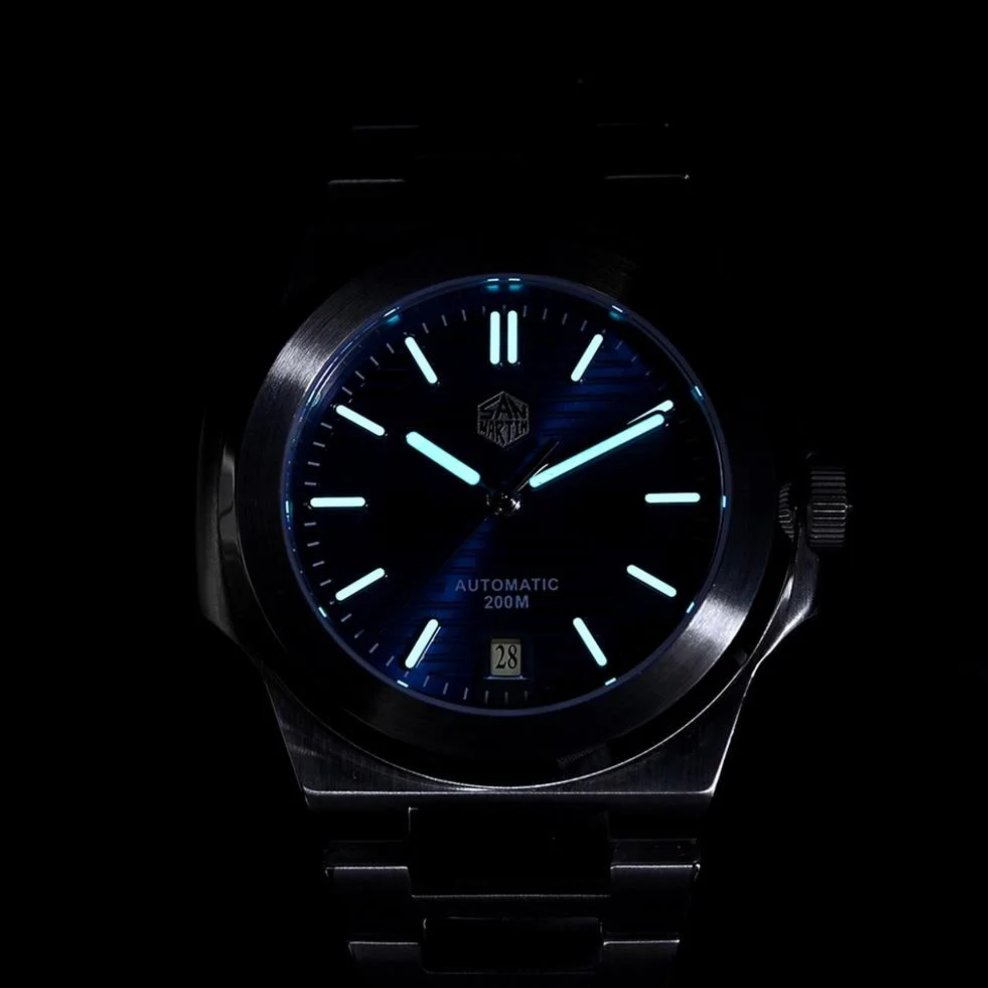 San Martin Diver Retro Luxury Men Watch SN076G V2 - Sunburst Blue