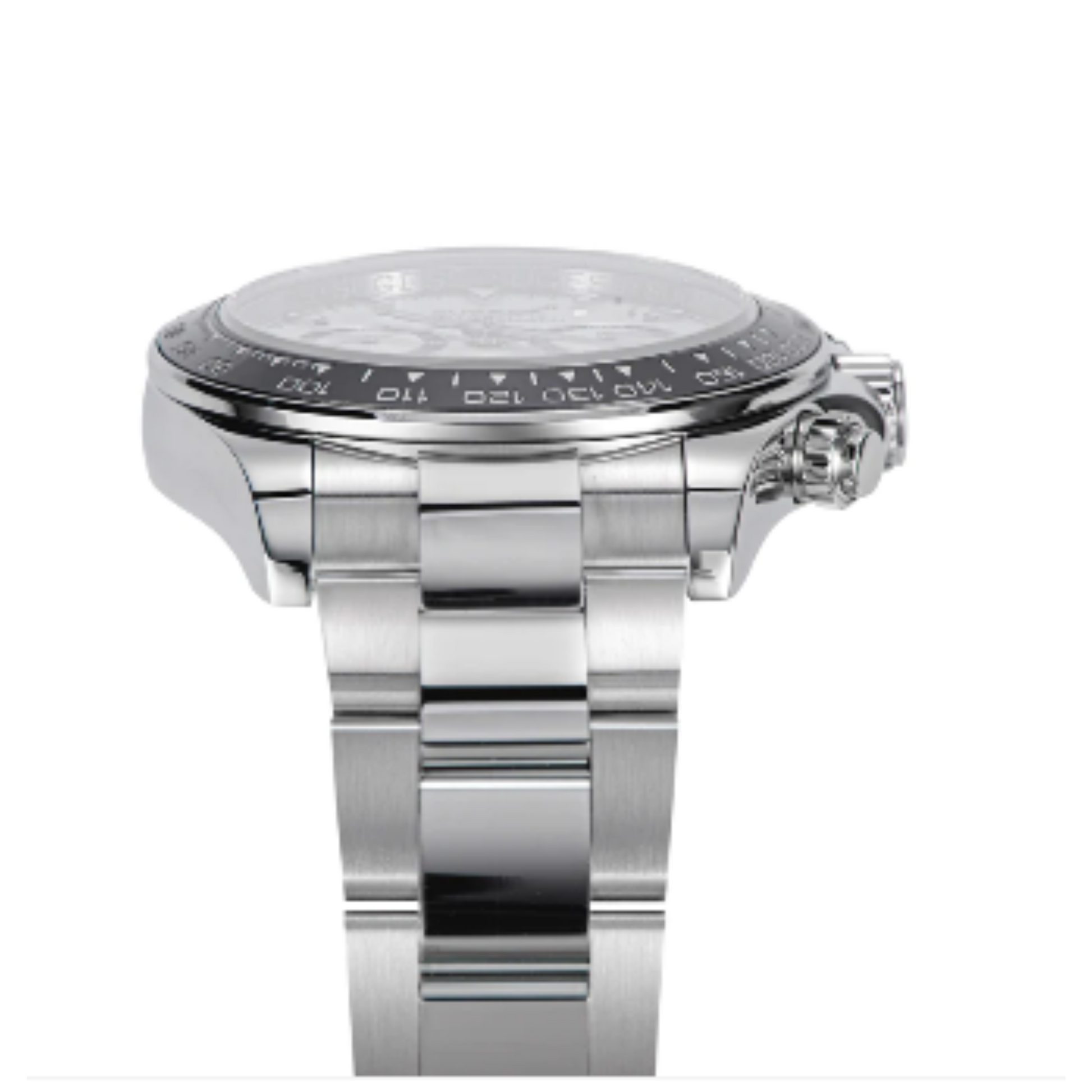 Sugess Automatic Chronograph 418-2 Black Dial Stainless Steel Bezel Professional