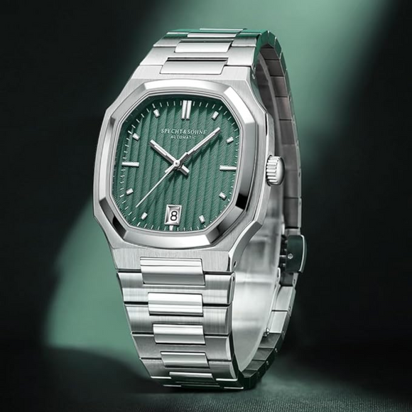 SPECHT & SOHNE 38MM Elegant Automatic Stainless Steel Sapphire Crystal - Green Dial