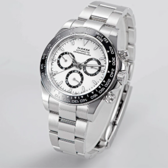 Sugess Automatic Chronograph 418-2 White Dial Ceramic Bezel Professional