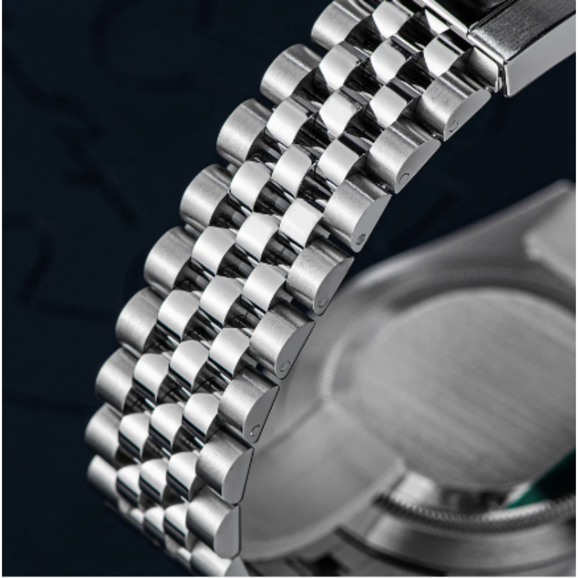 Sugess Automatic Classic S448 Grey Dial Crystal Indices Fluted Bezel Jubilee Bracelet ST2130