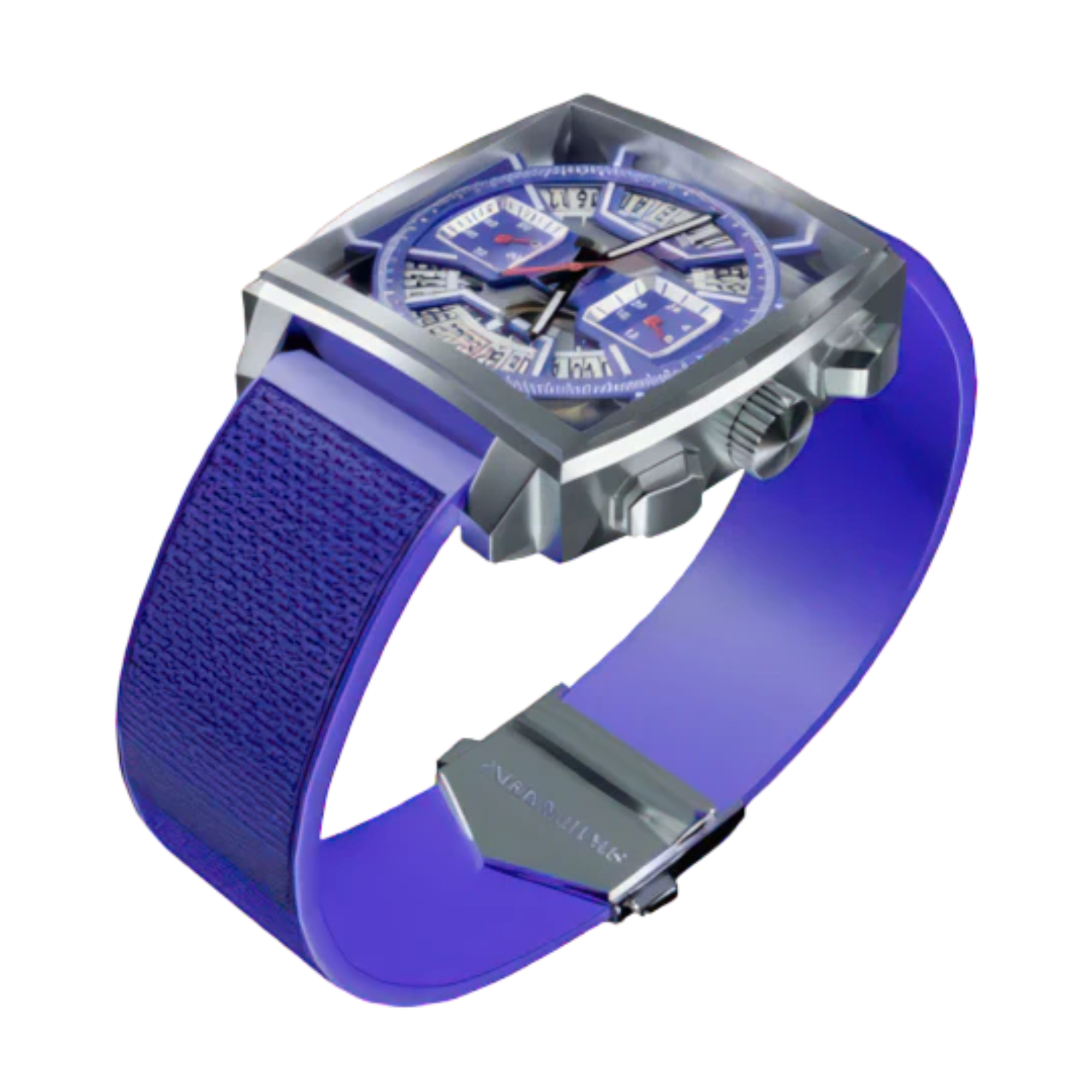 Specht&Sohne Mens Luxury Watch with Seiko VK64 Movement   - Monaco X Blue Edition