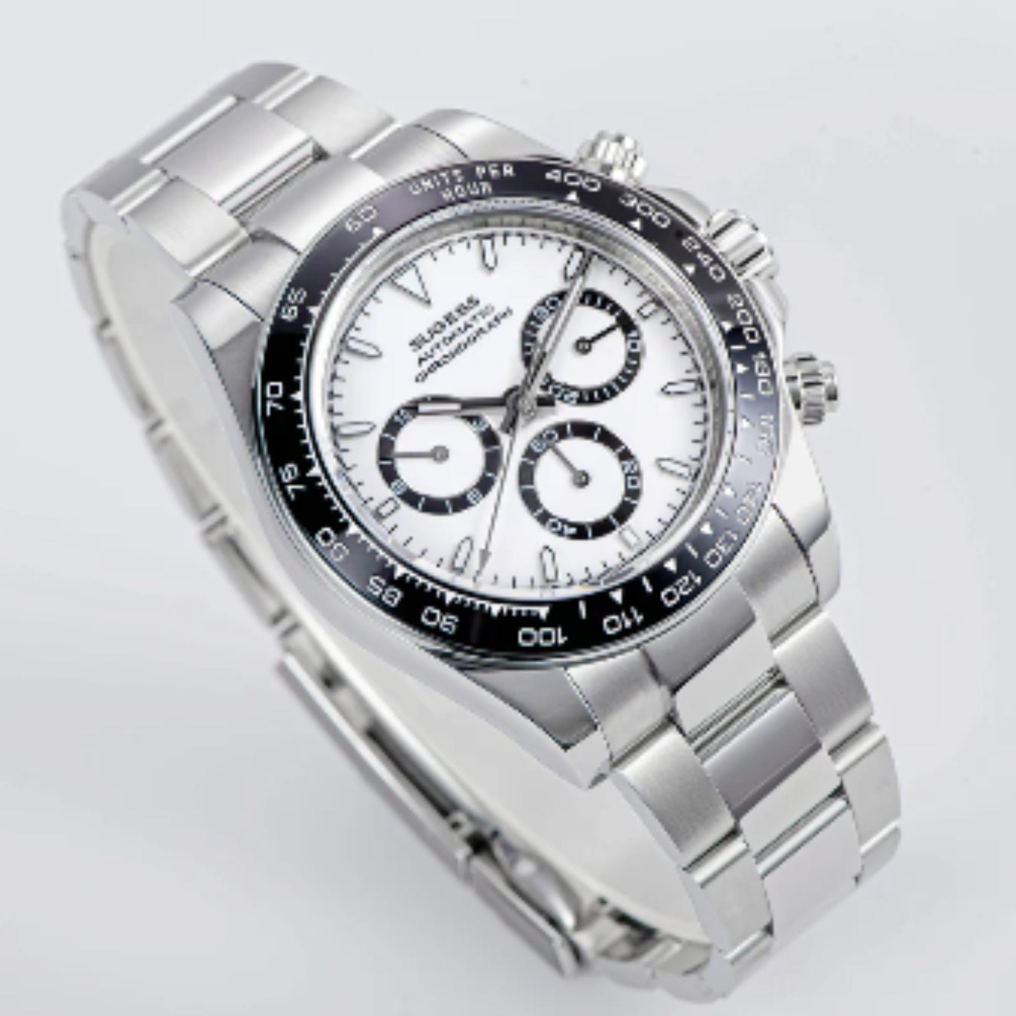 Sugess Automatic Chronograph 418-2 White Dial Ceramic Bezel Professional