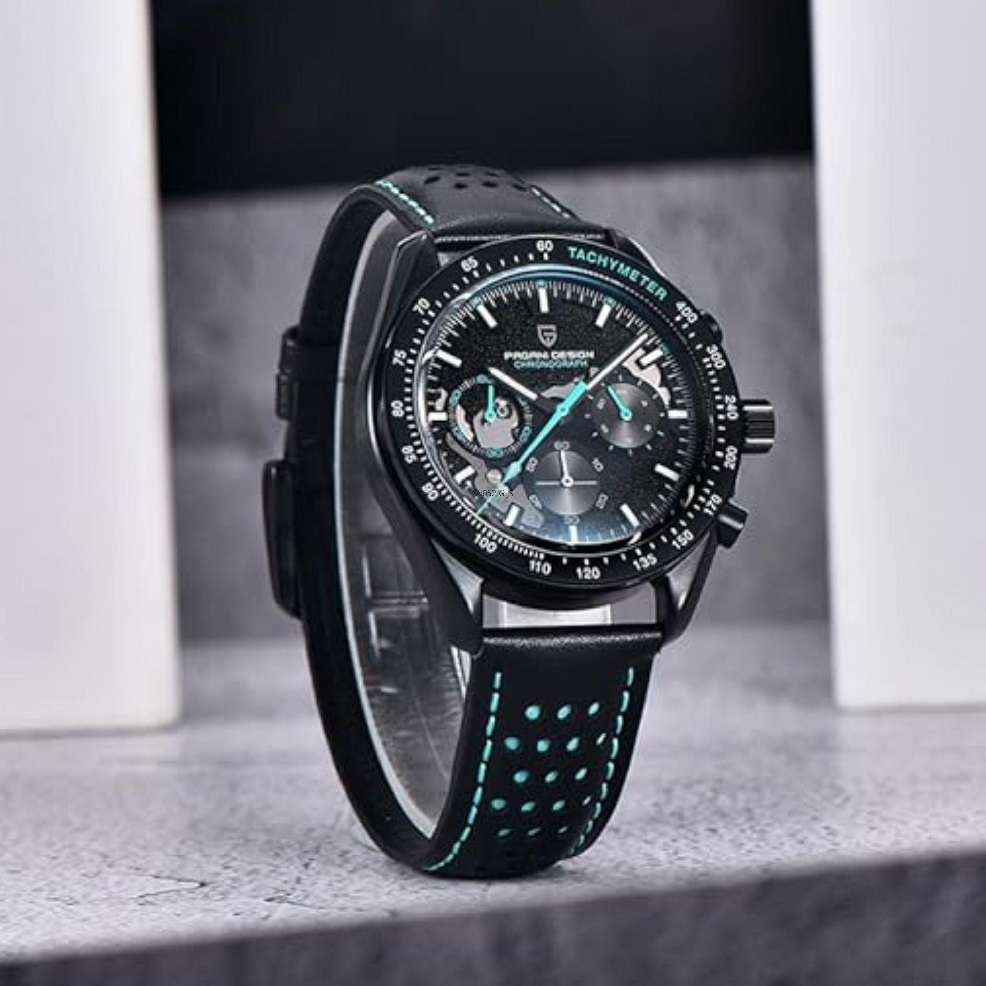Pagani Design PD-1779 Moon Back Men's Watches Luxury Quartz Watch Men Skeleton Sport Chronograph AR Sapphire Glass Wrist Watch - Blue