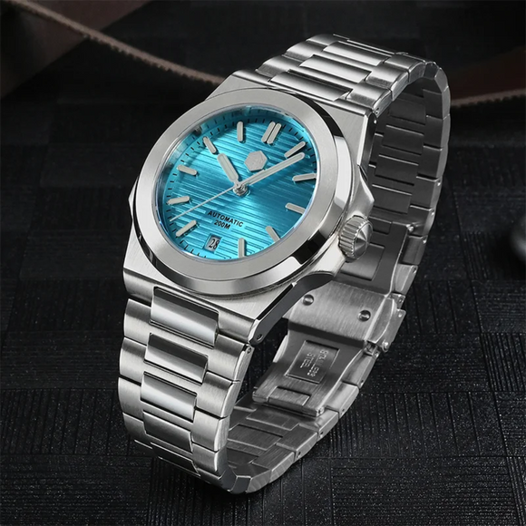 San Martin Diver Retro Luxury Men Watch SN076G V2 - Sunburst Blue