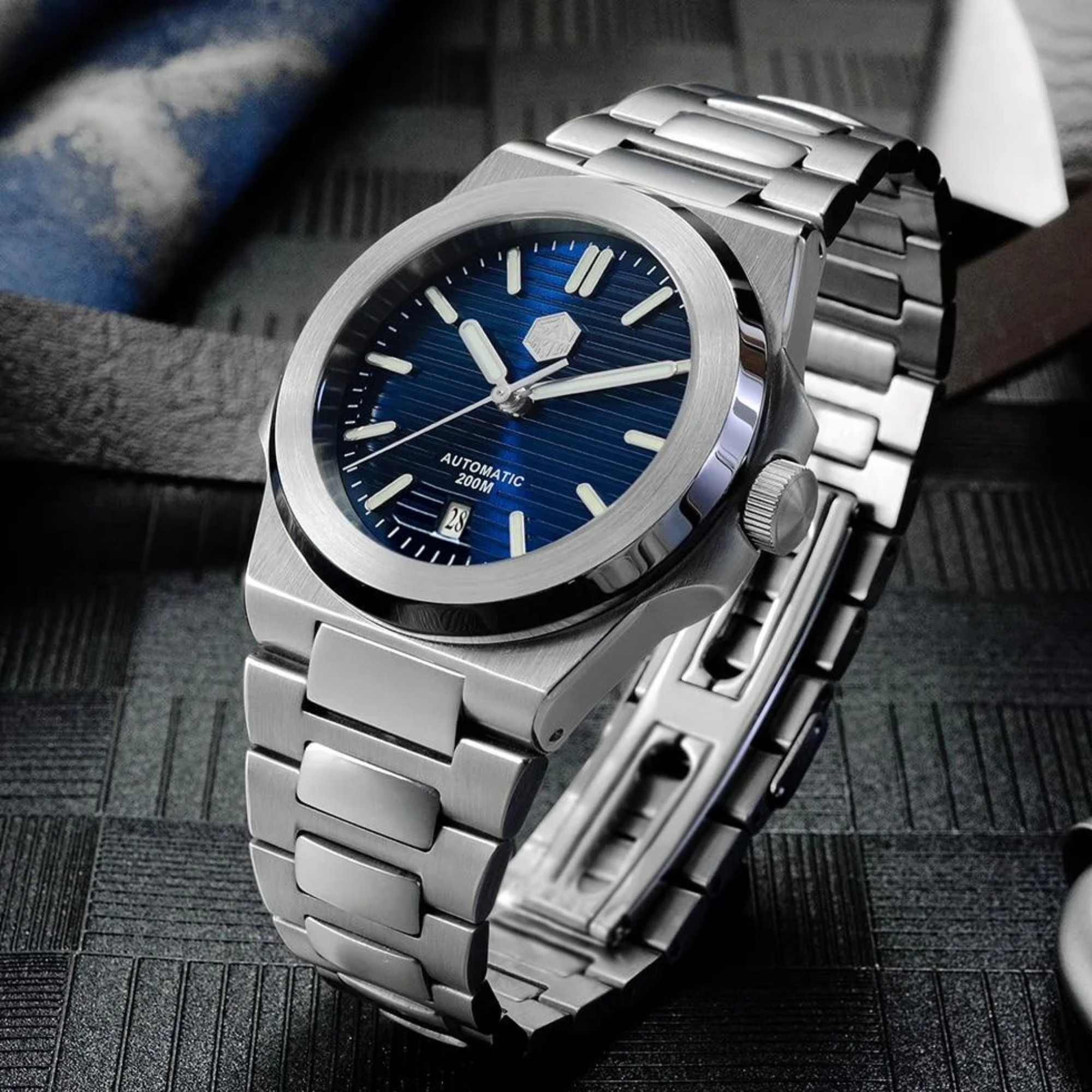 San Martin Diver Retro Luxury Men Watch SN076G V2 -  Deep Blue