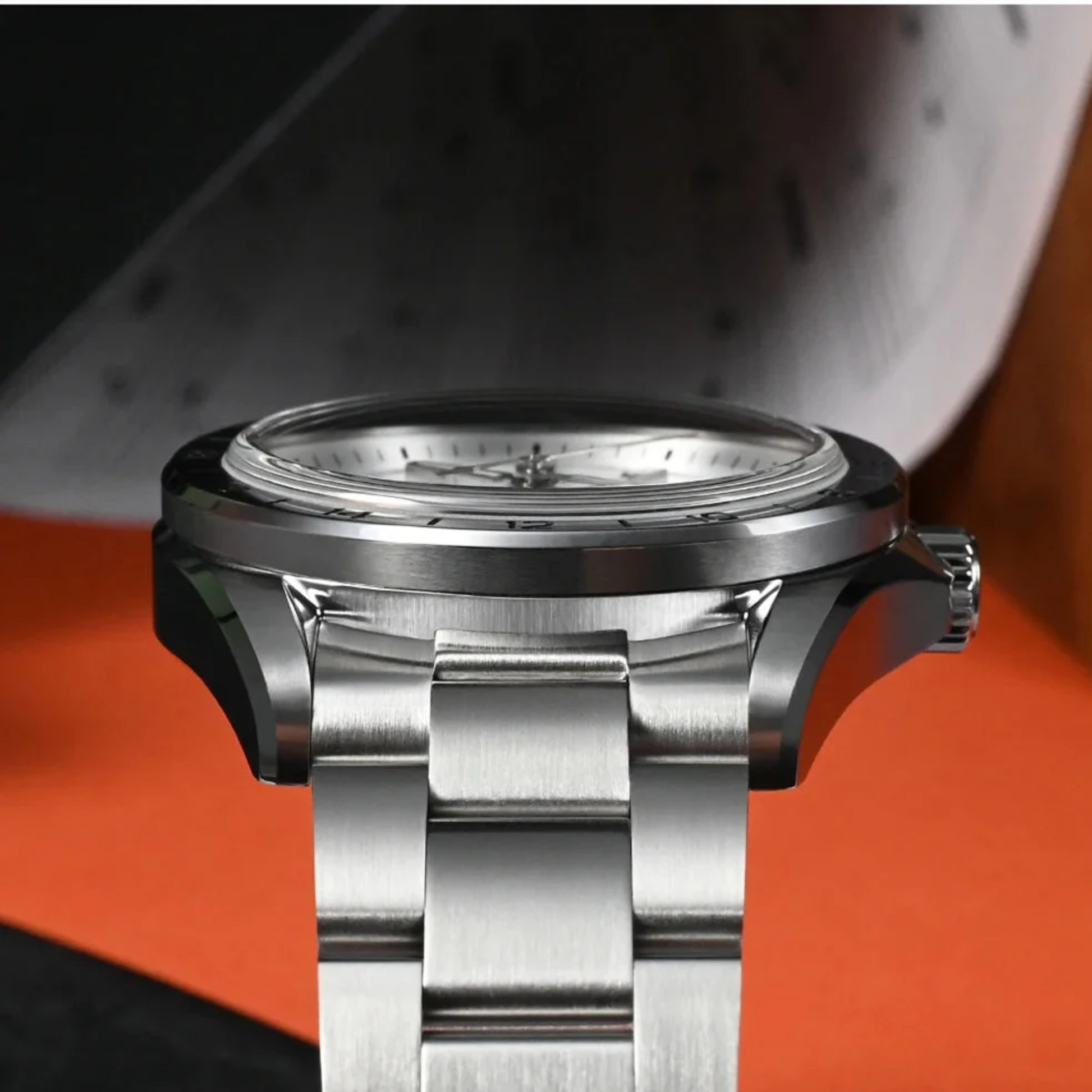 San Martin Aventurine Gemstone NH34 GMT Watch SN0129GB - White Marble