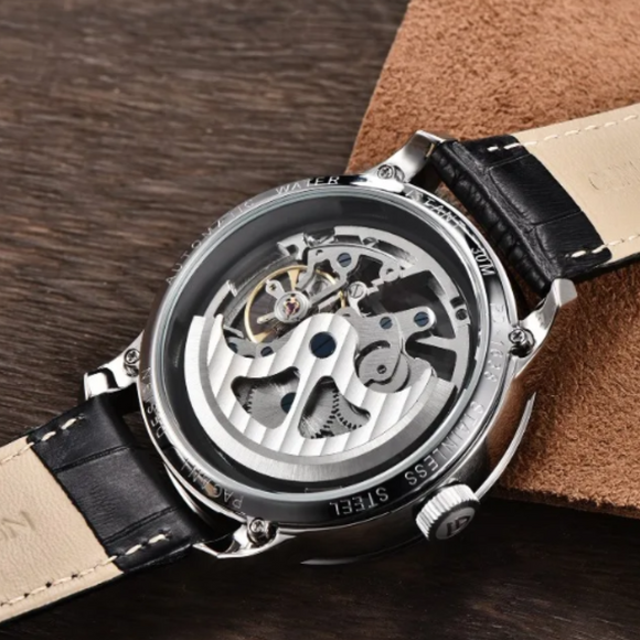 Pagani Design PD-1638 2023 Men's Automatic Skeleton Mechanical Automatic Stainless Steel Watch With Leather Strap Pointer Series 100 Meters Waterproof