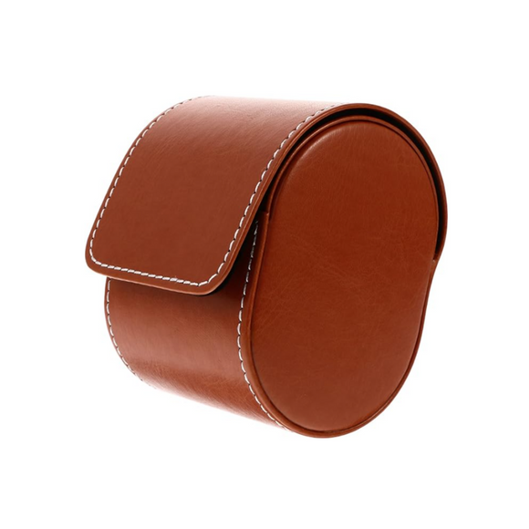 Dream Watches  Minuscle Premium Watch Storage and Travel Case : Single Slot  |  Brown Leather