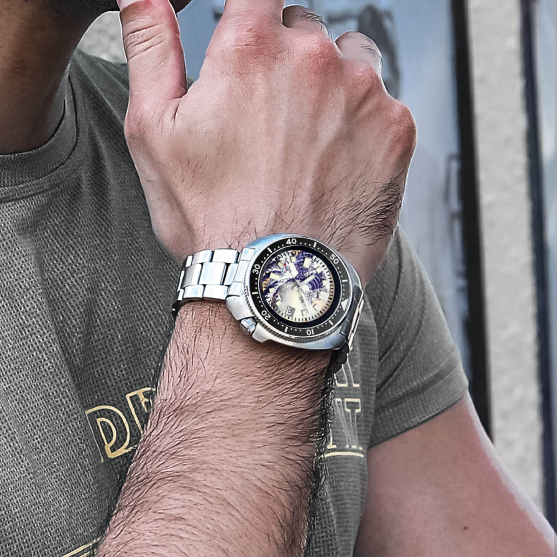 ADDIESIVE Diving Watch Synthetic Sapphire Crystal Luminous Dial 200M H8-Surf
