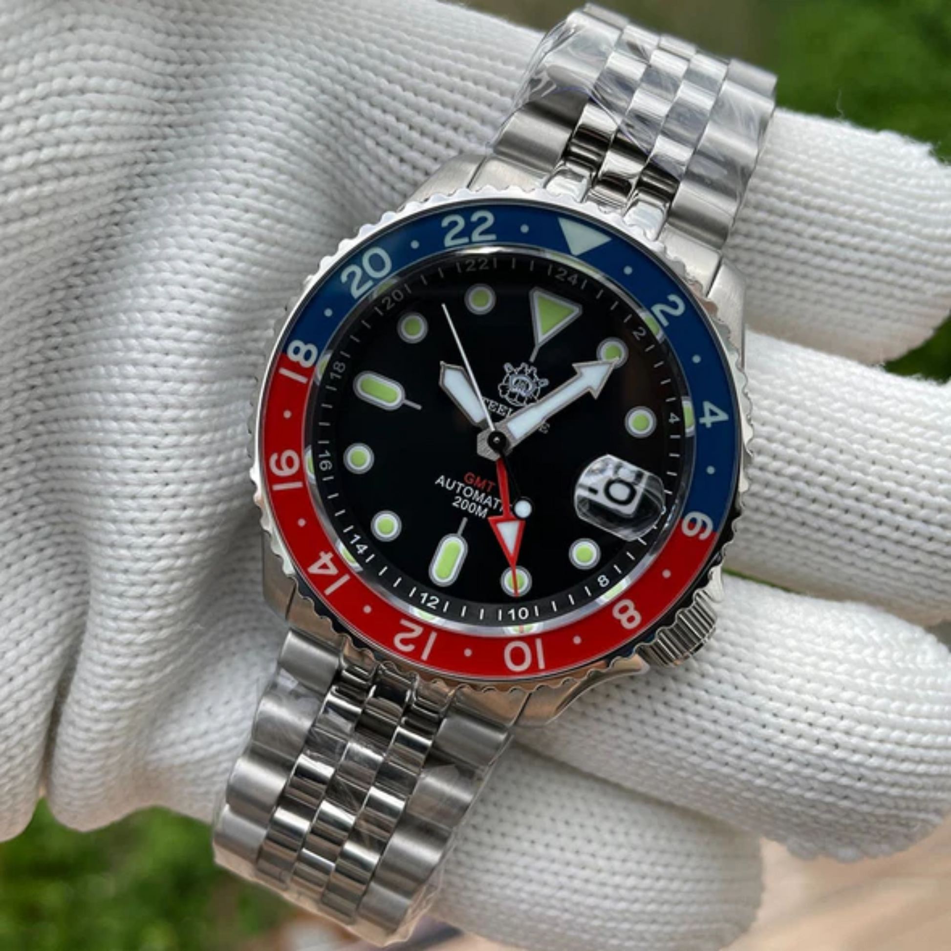 Steeldive SD1994L Sapphire Bezel NH34 GMT Watch - Black Dial