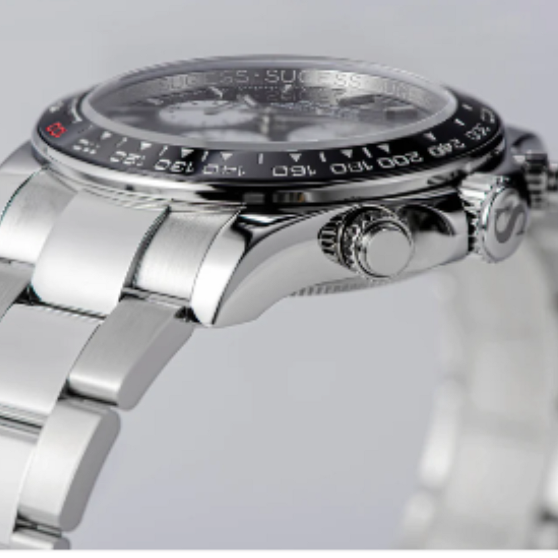 Sugess Automatic Chronograph 418-2 Black Dial Ceramic Bezel Professional