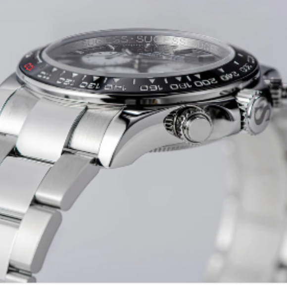 Sugess Automatic Chronograph 418-2 Black Dial Ceramic Bezel Professional