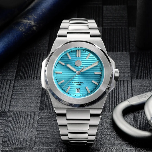 San Martin Diver Retro Luxury Men Watch SN076G V2 - Sunburst Blue