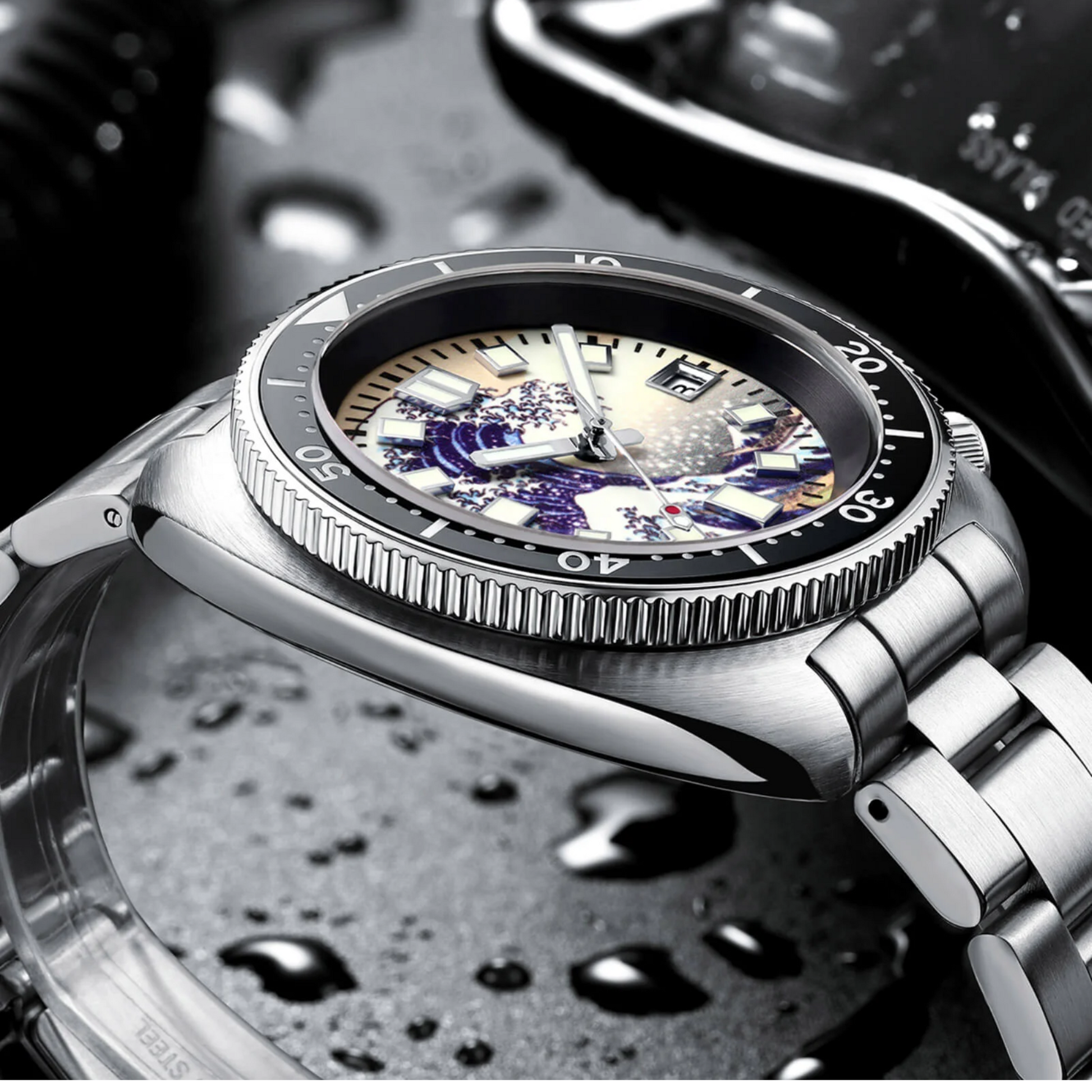 ADDIESIVE Diving Watch Synthetic Sapphire Crystal Luminous Dial 200M H8-Surf