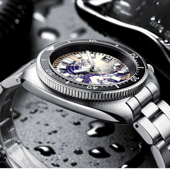 ADDIESIVE Diving Watch Synthetic Sapphire Crystal Luminous Dial 200M H8-Surf