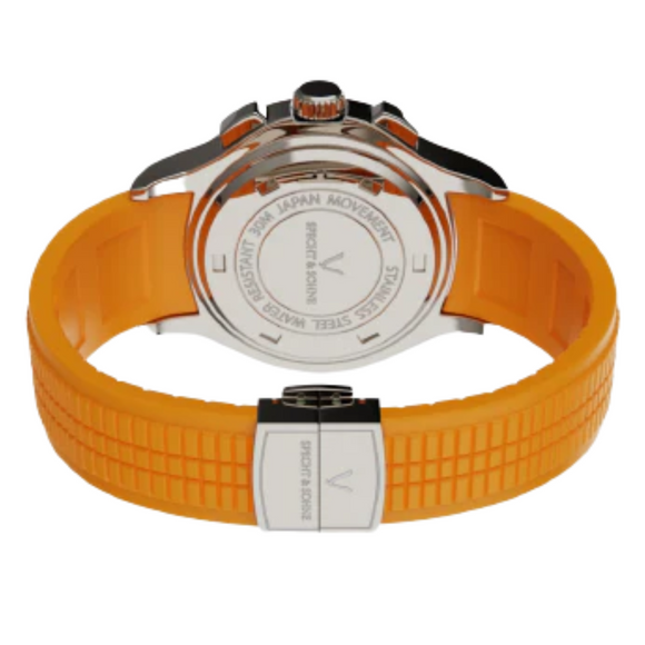 SPECHT & SOHNE 42MM Mens Japanese Movement Chronograph Quartz Wristwatch 50M Waterproof - Orange