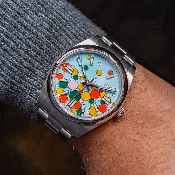 Dream Watches Special Edition 39 mm 'Celebration Dial' with Seiko NH35 Automatic Movement Sapphire Crystal Dress Watch - Sunshine Celebration Yellow