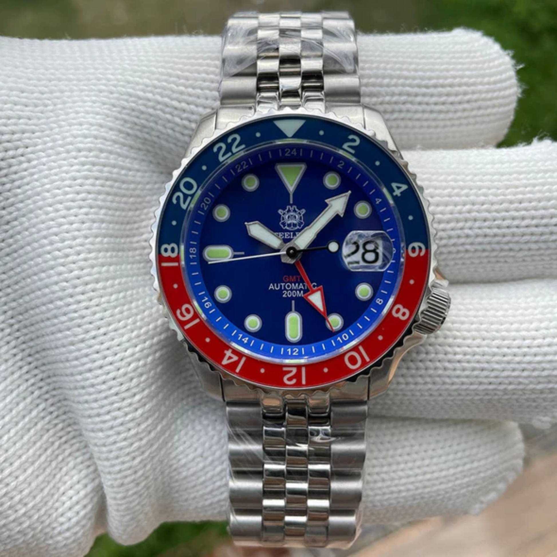 Steeldive SD1994L Sapphire Bezel NH34 GMT Watch - Blue Dial