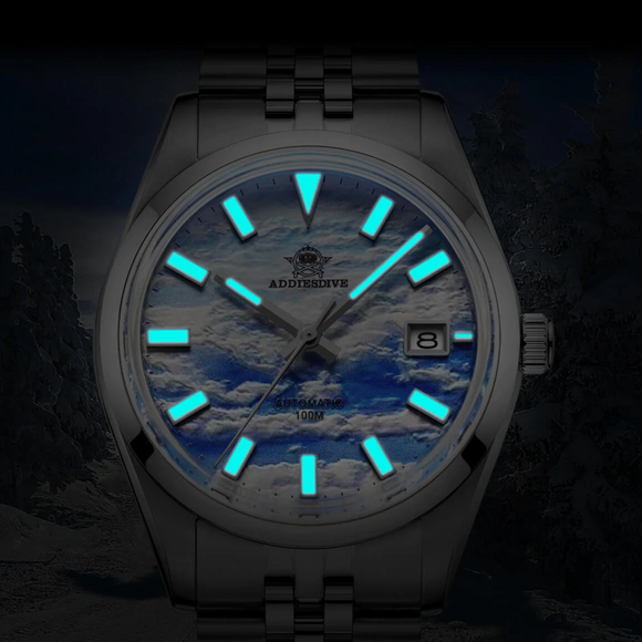 Addiesdive 39mm 3D Sea of Clouds Dial Automatic Watch (AD2041）
