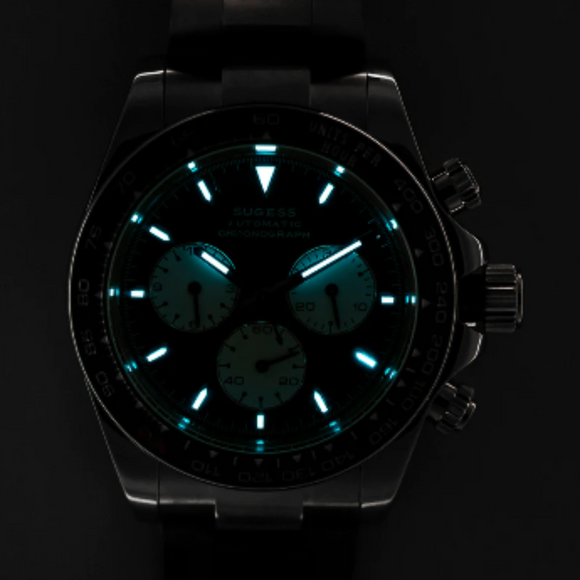 Sugess Automatic Chronograph 418-2 Black Dial Ceramic Bezel Professional