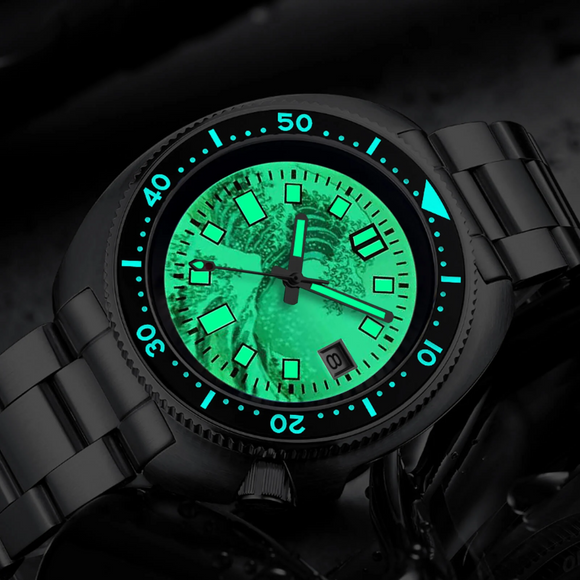 ADDIESIVE Diving Watch Synthetic Sapphire Crystal Luminous Dial 200M H8-Surf