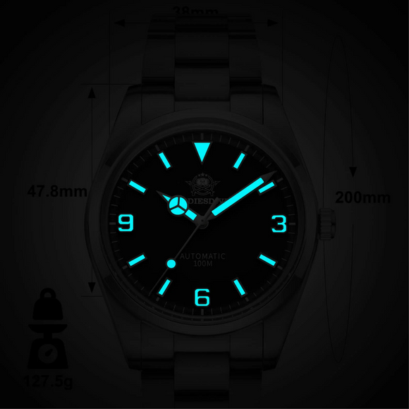 ADDIESDIVE 38mm Domed Crystal Explore Watch 100M (AD2112)