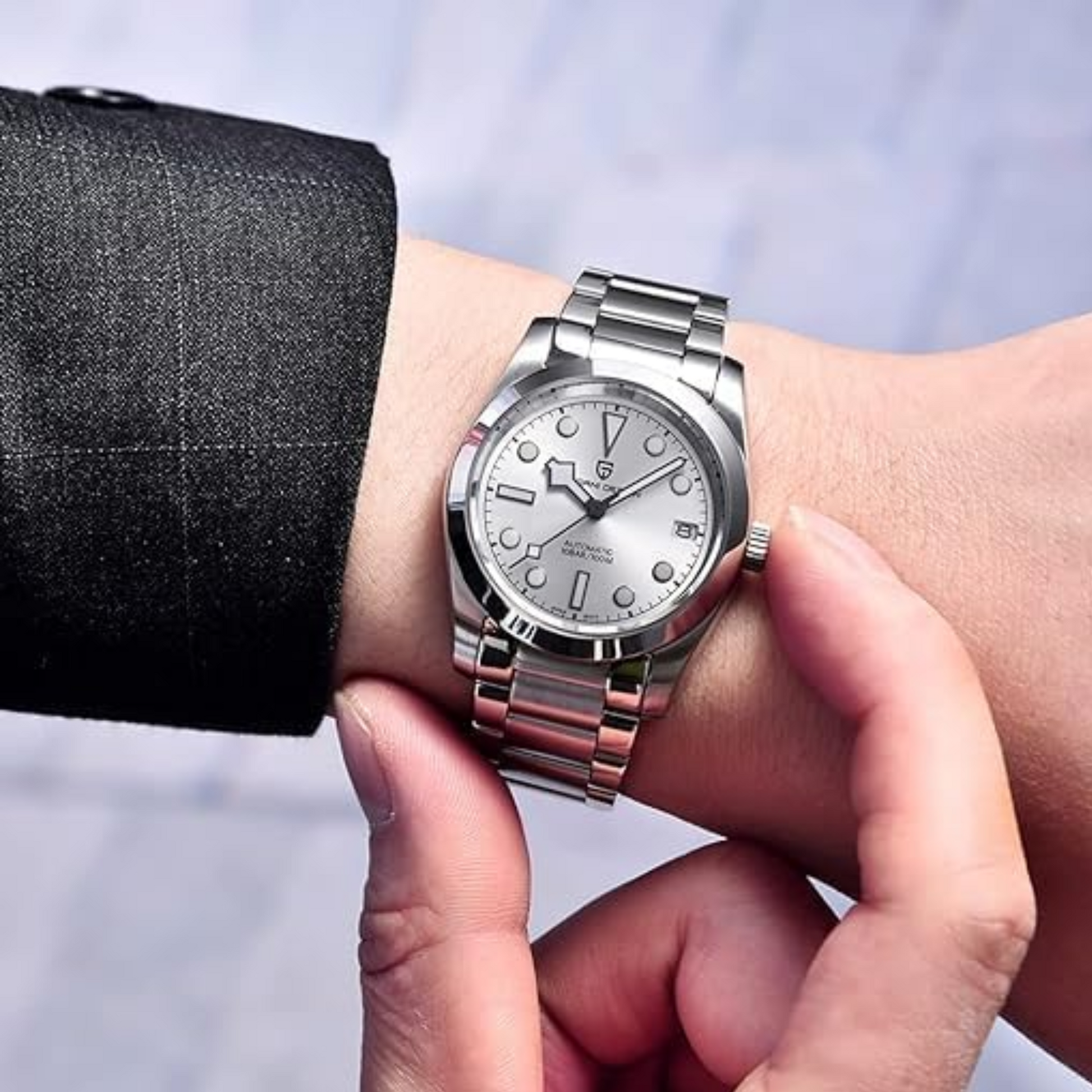 Pagani Design PD-1716 36MM Snowflake Hands with Seiko NH35 Automatic Movement - Silver Dial