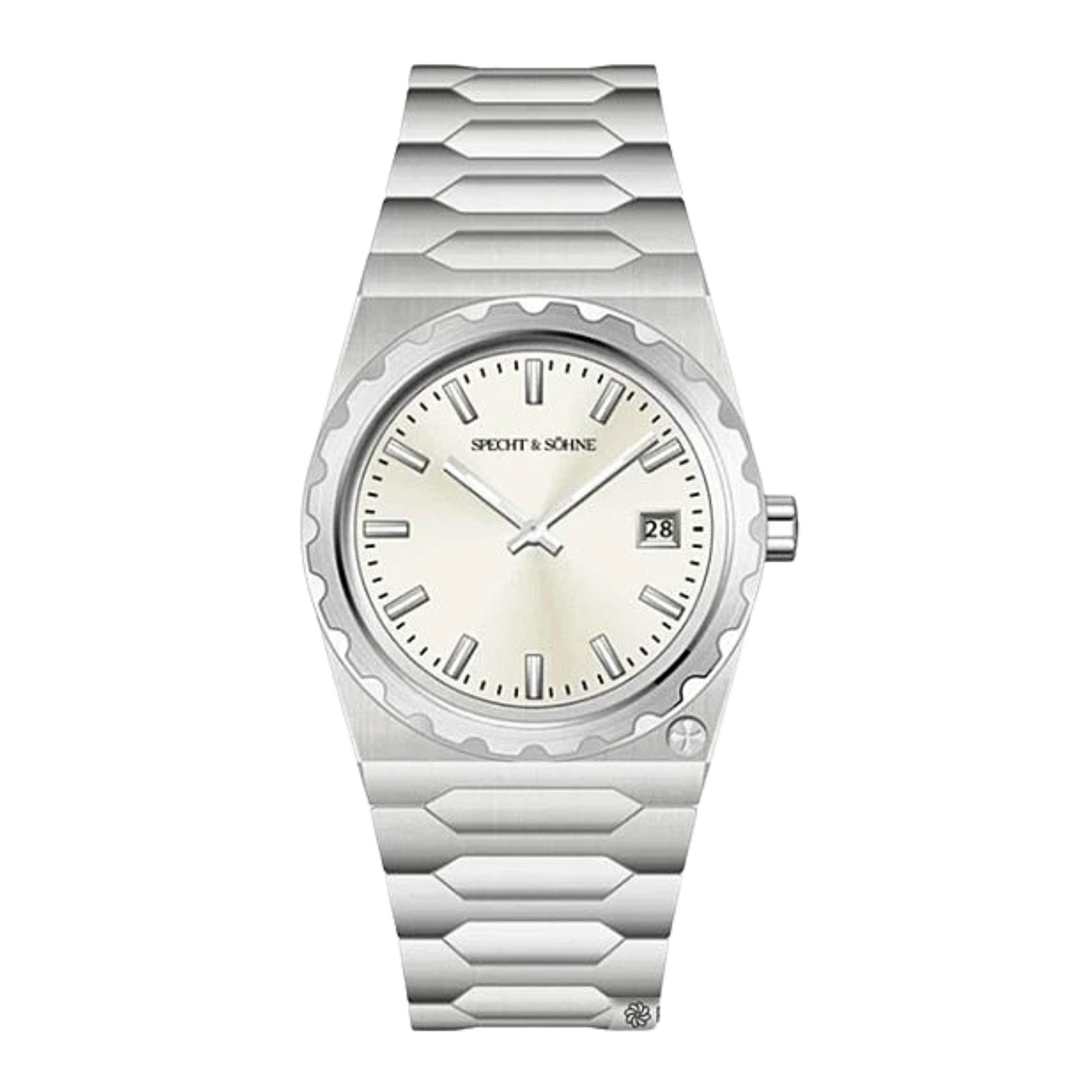 Specht&Sohne 37 Mm Mens Luxury Watch With Japanese Quartz Movement - Imperial Quartz - Silver Edition