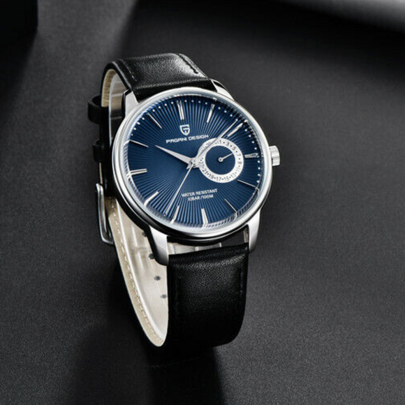 PAGANI DESIGN PD-1654 Japan Quartz Men Business Pilot Watch Leather Band - Blue