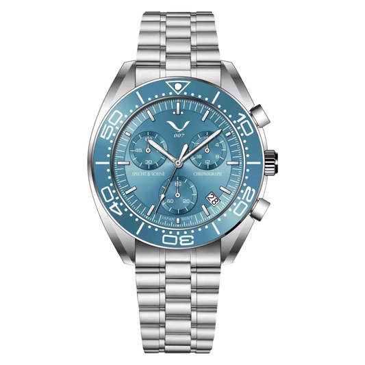 Specht&Sohne Men's Quartz Choronograph with VK68 Japanese Movement - Sky Blue